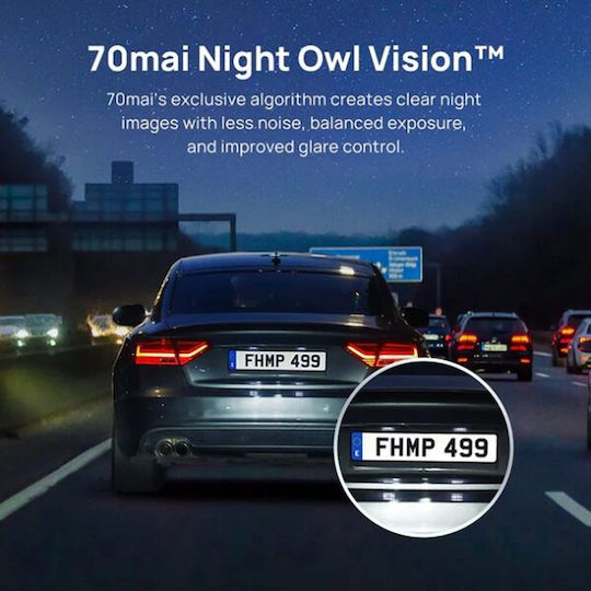 Xiaomi 70mai Dash A200 & Camera RC11 1080P Windshield Car DVR Set with Rear Camera, Display with Adhesive Tape