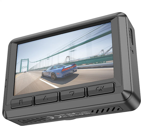 Hoco Σετ Κάμερα DVR Αυτοκινήτου 1080P με Οθόνη 2.45" Wi-Fi, GPS & Κάμερα Οπισθοπορείας