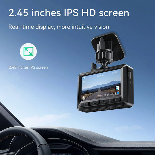 Hoco Σετ Κάμερα DVR Αυτοκινήτου 1080P με Οθόνη 2.45" Wi-Fi, GPS & Κάμερα Οπισθοπορείας