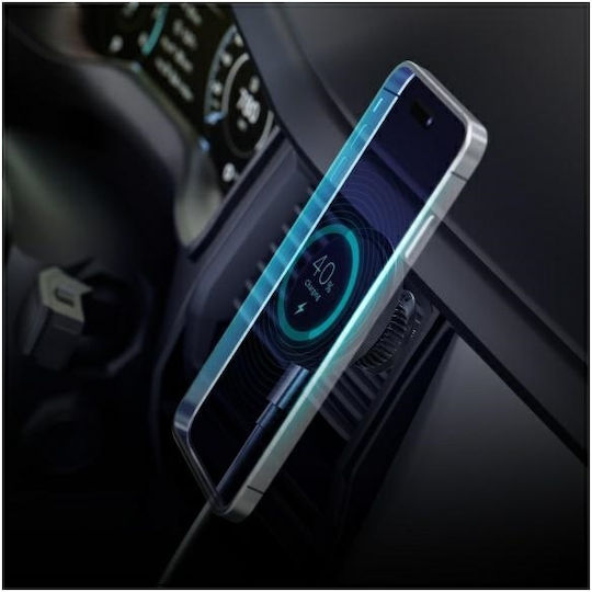 3MK Car Mobile Mount with Magnet and Wireless Charging Black