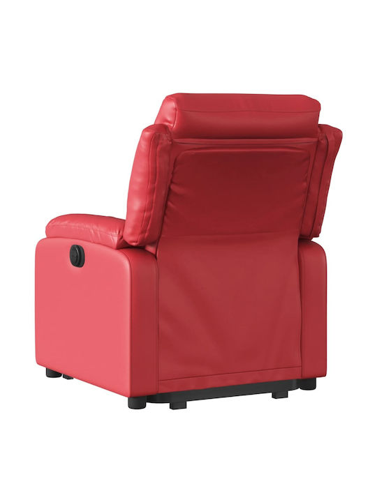 Fotoliu Relax cu Puf din Piele Ecologică Roșu 75x92.5x100cm