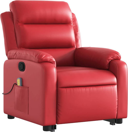 Relaxsessel Friseurwaschbecken mit Fußhocker aus Kunstleder Red 75x92.5x100cm
