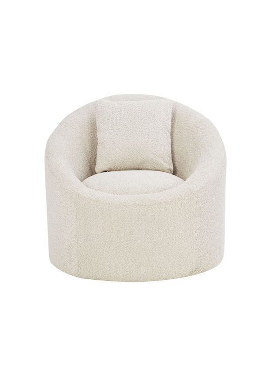 Softy Πολυθρόνα Περιστρεφόμενη Cream 80x80x77cm