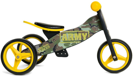 Milly Mally Kids Balance Bike 2-in-1 Army Yellow