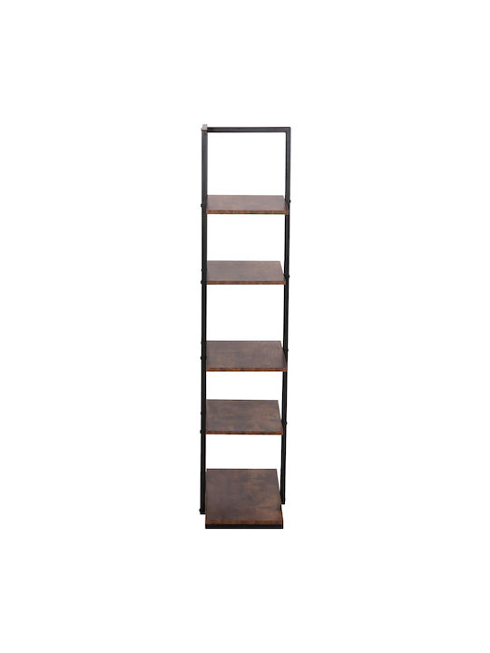 Bibliotecă Omni Black / Walnut 80x34x151cm