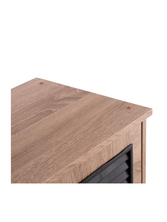 McKenna Wooden Shoe Organizer with 3 Shelves Sonama / Black 76.5x30x68.5cm