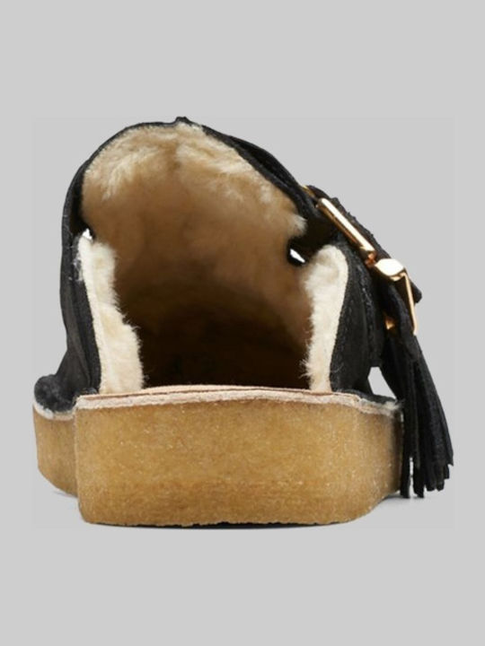 Trek Mule Wildleder Mules mit Absatz in Schwarz Farbe