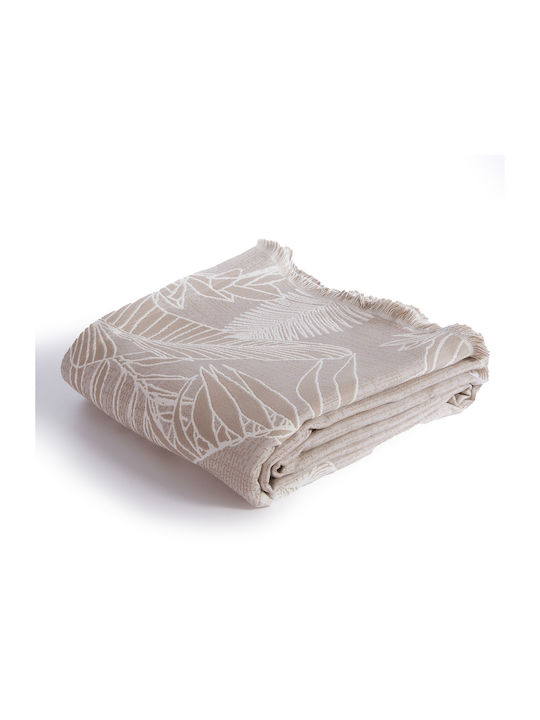 Nef-Nef Homeware Grow Zweisitzer-Sofa Überwurf Jacquard 170x250cm Beige