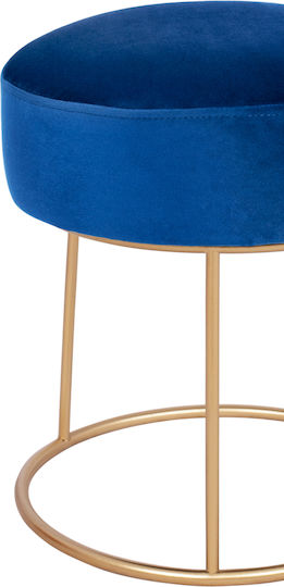 Hocker Für das Wohnzimmer Gepolstert mit Samt Karlo Blue 36x36x38cm