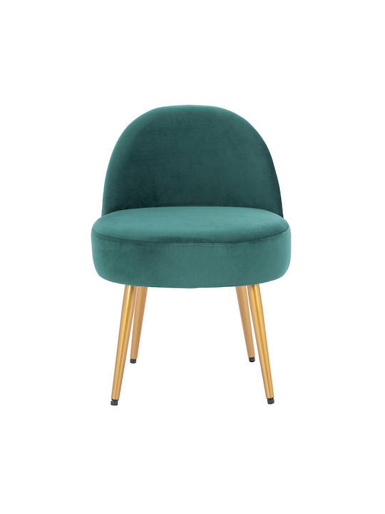 Stool For Living Room with Backrest Upholstered with Velvet Yasmine Cypress 47x43x63.5cm