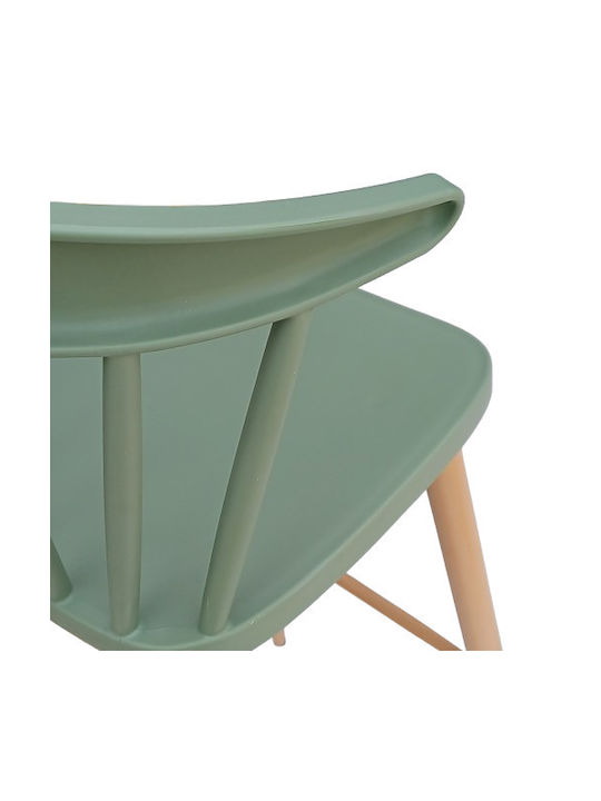 Табуретка Бар с гръбнак от полипропилен Light Green 48x52x75бр