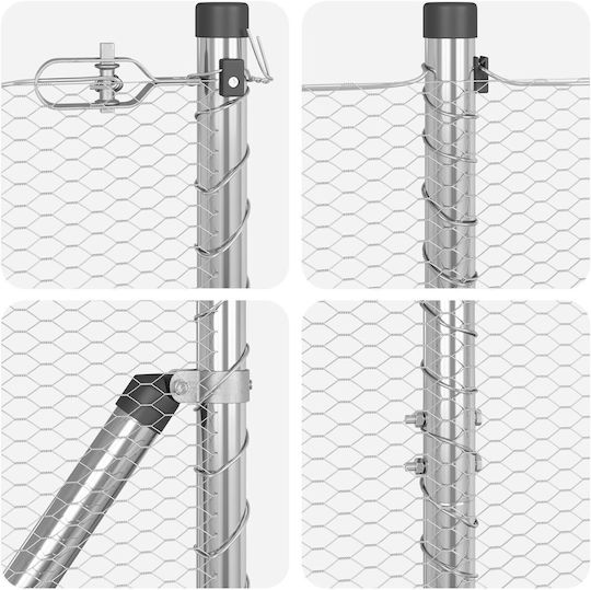 vidaXL vidaXL Drahtzaun Stacheldraht Verzinkt Set Grau 1,5x50m