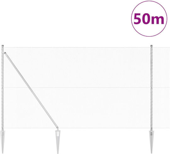 vidaXL vidaXL Drahtzaun Stacheldraht Verzinkt Set Grau 1,5x50m