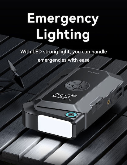 Usams ZB287 Portable Car and Motorcycle Battery Jump Starter 8000mAh with Power Bank USB Pump Flashlight 12V