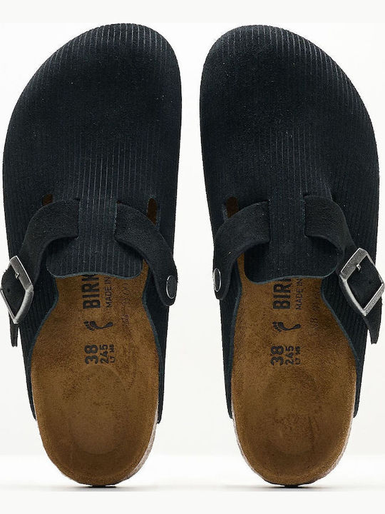 Classic Boston Vl Anatomical Leather Women's Slippers Black Narrow Fit