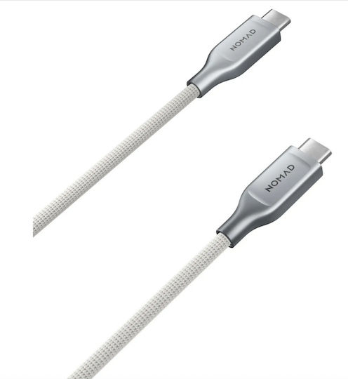 Nomad Kevlar Braided USB 2.0 USB-C Cable Male - USB-C 240W PD White 1.5m