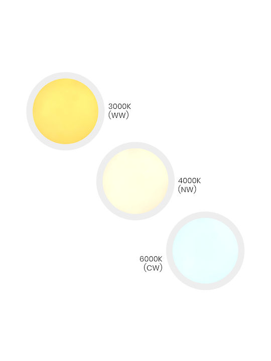 Eko Light Πλαφονιέρα Οροφής 40εκ. Λευκή με Ενσωματωμένο LED