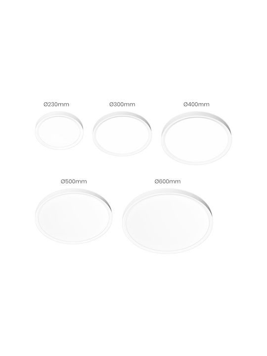 Eko Light Ceiling Mount Light 50cm White with Integrated LED