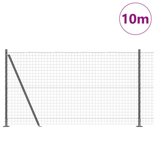 vidaXL Draht für Gartenzaun aus Stahl 120cm 1Stück Gray