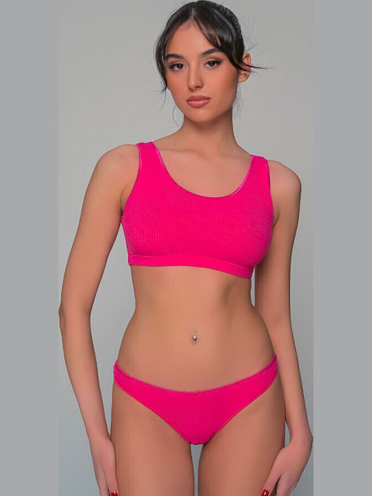 Milena by Paris Underwear Set with Slip Fuchsia