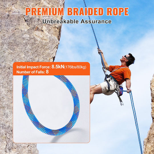 Vevor DSDLS131YC103J6V8V0 Dynamic Climbing Rope with Length 40m Blue