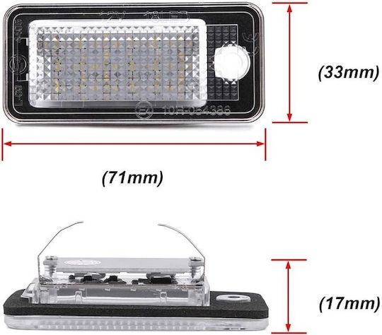 Best-Ka Светлини за регистрационната табела LED за Audi S3 / A4 / S4 / A6 / A8 / Q7 / A3 / A5 / S5 / S6 / S8 / RS4 / RS6 Citroen C6 1бр