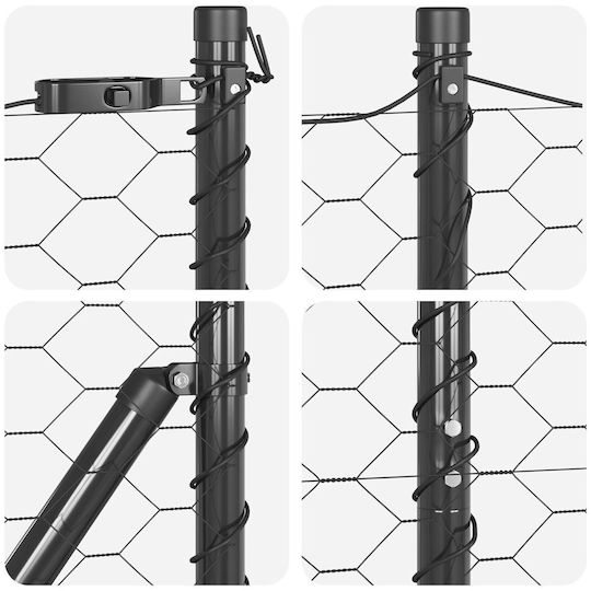 vidaXL Zaun Draht für Gartenzaun aus Metall 150cm 1Stück Gray