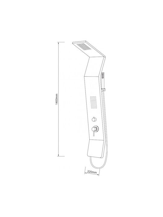 Inter Ceramic Στήλη Υδρομασάζ 140cm Μαύρη Inter Ceramic Στήλη Υδρομασάζ 140cm Μαύρη