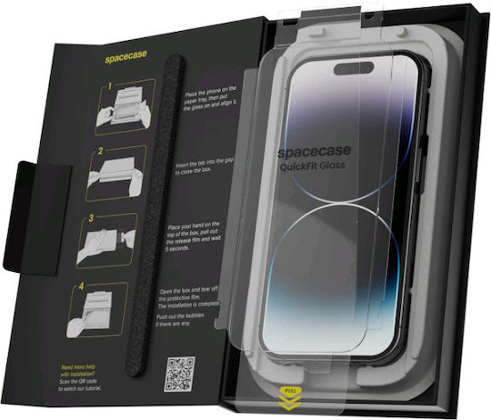 Spacecase 0.33mm Gehärtetes Glas 2Stück (iPhone 14 ProXiaomi 14 ProRealme 14 Pro)