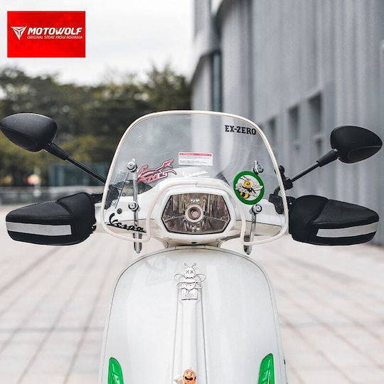Set 2 Protectoare de Vânt pentru Ghidonul Motocicletei Impermeabile Căptușite pentru Vreme Rece Universale Motowolf