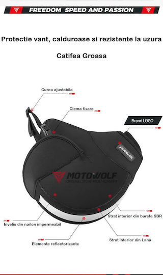 Set 2 Protectoare de Vânt pentru Ghidonul Motocicletei Impermeabile Căptușite pentru Vreme Rece Universale Motowolf
