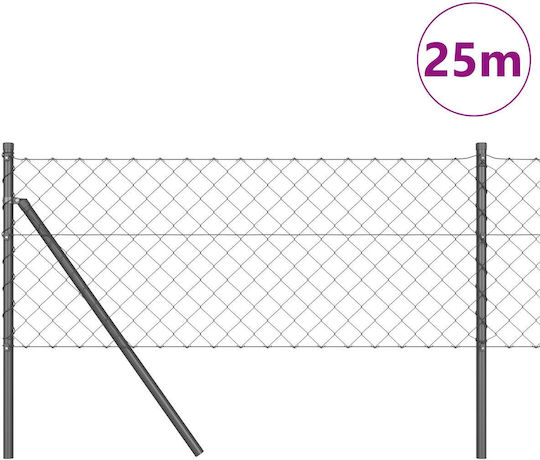 vidaXL Împrejmuire Plasă de sârmă Module Gri 0.8x25m