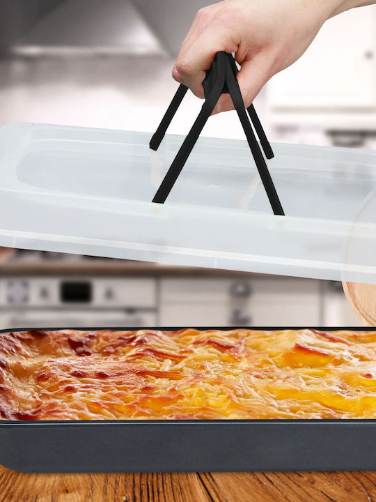 Relaxdays Stainless Steel Rectangular Baking Pan with Lid with Non-stick Coating 32.5x40.5cm