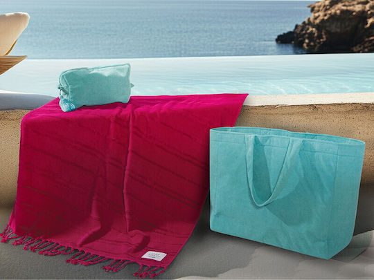 Nef-Nef Homeware Expression Βαμβακερή Κοραλί με Κρόσσια 160x80εκ.