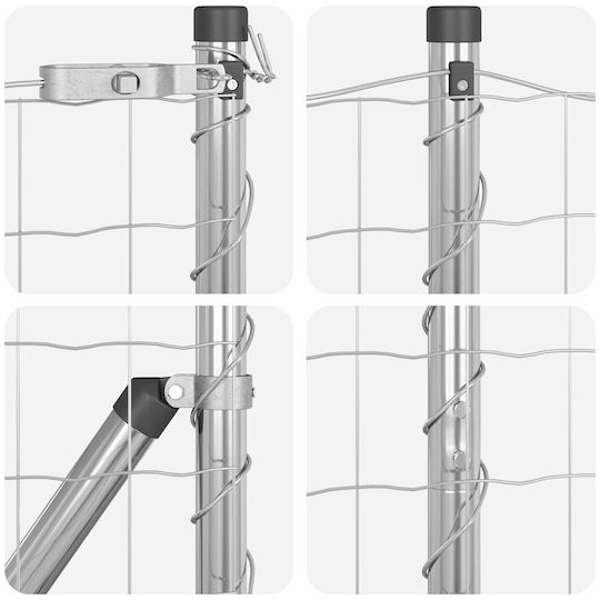 vidaXL Beine Post-Unterstützung für Gartenzaun aus Metall 150cm 1Stück Gray
