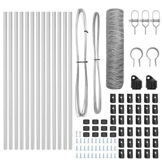 vidaXL Stahl Draht Für Gartenzaunbedarf Von 50x50x50cm 2Stücke Grau