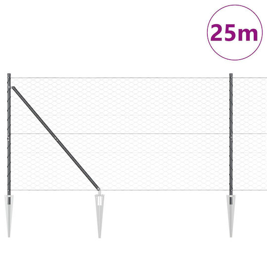 vidaXL Garden Fencing Material 1pcs Gray
