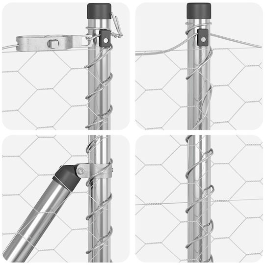 vidaXL Stahl Draht Für Gartenzaunbedarf Von 50x50x50cm 2Stücke Grau