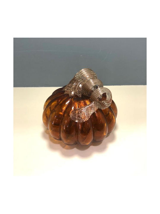 Handmade Honey-Colored Blown Glass Pumpkin 12.5x12.5x10.5cm Cqb81031