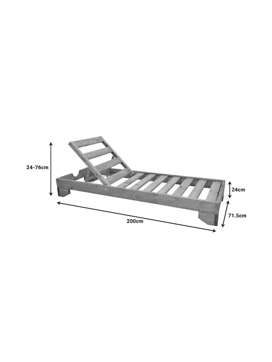 Fendy Hölzernes Garten- und Pool-Liegestuhl Beiges Bett 71,5x200x24cm