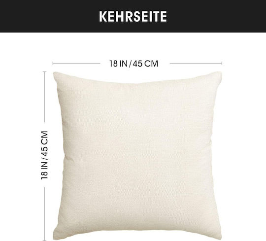 Dekorative Kissenbezüge 123 Abc Zurück zur Schule 45x45cm 4er-Set Beige