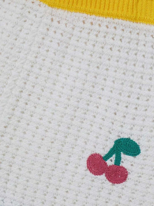Șort/Salopetă Copii din Material Textil Alb