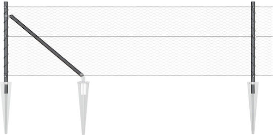 vidaXL Metallzaunrolle in Gray Farbe x60cm