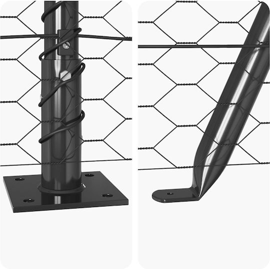 vidaXL Stahl Metallzaunrolle in Gray Farbe x 1.2m