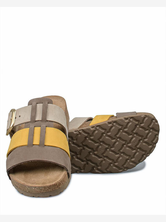 Women's Flat Sandals in Yellow Color