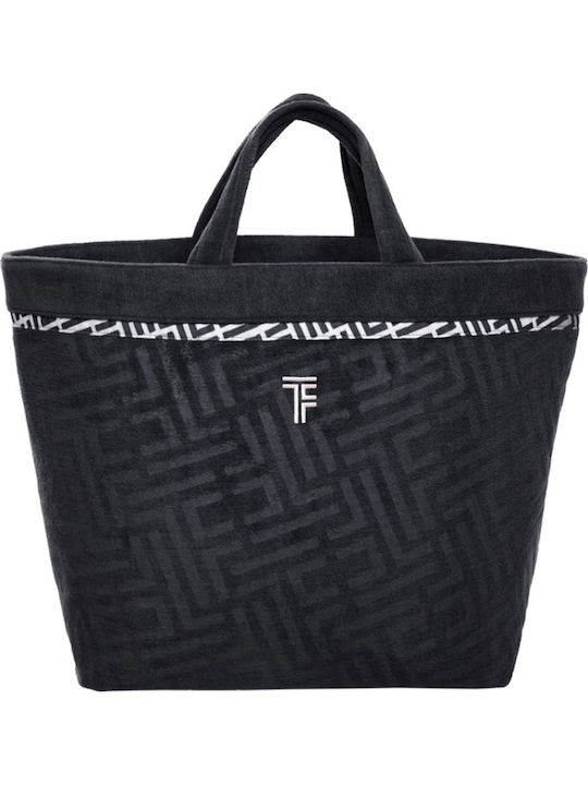 Feel & Touch Icon Υφασμάτινη Τσάντα Θαλάσσης Μαύρη