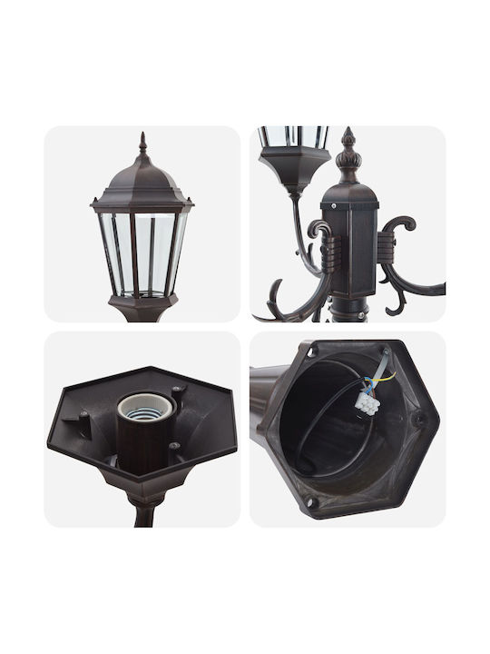 vidaXL Outdoor Floor Lamp Post for E27 Bronze