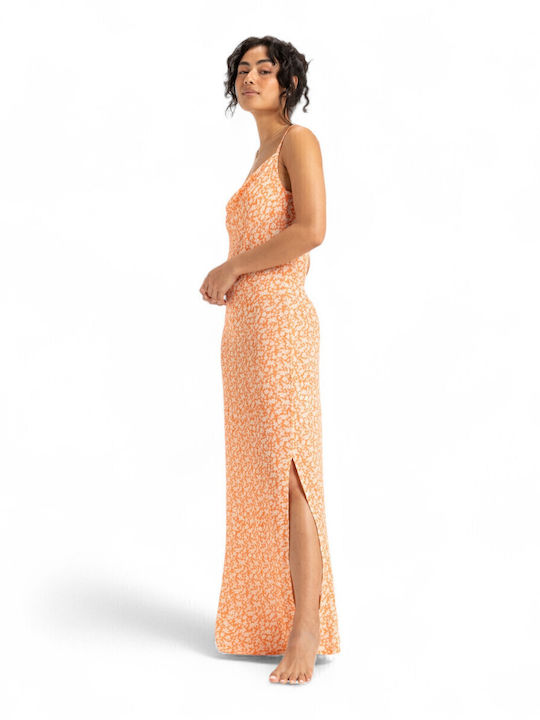 Summer Maxi Dress with Ruffles Orange