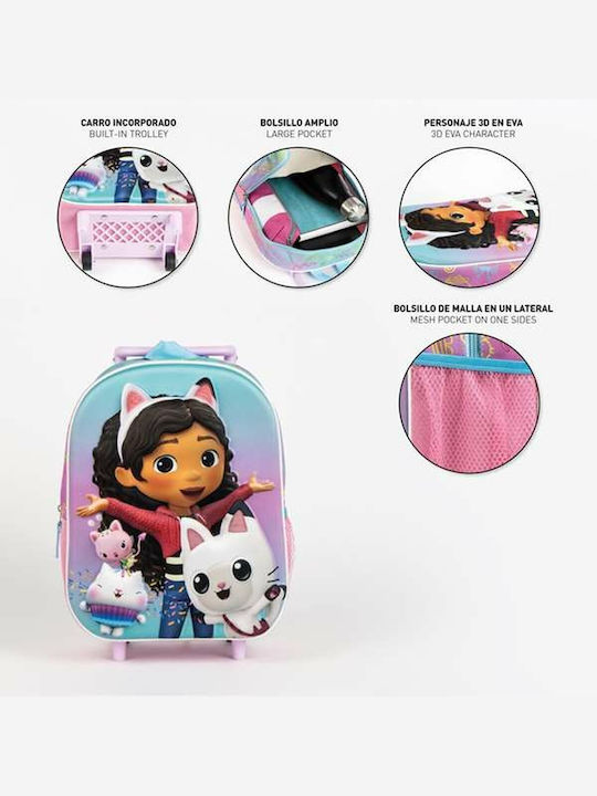 Gabby's Dollhouse School Bag Trolley Elementary, Elementary Pink