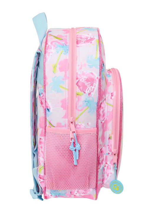 Barbie Painterly Ghiozdan Troler Școală Primară Roz cu Husă pentru Sticlă de Apă